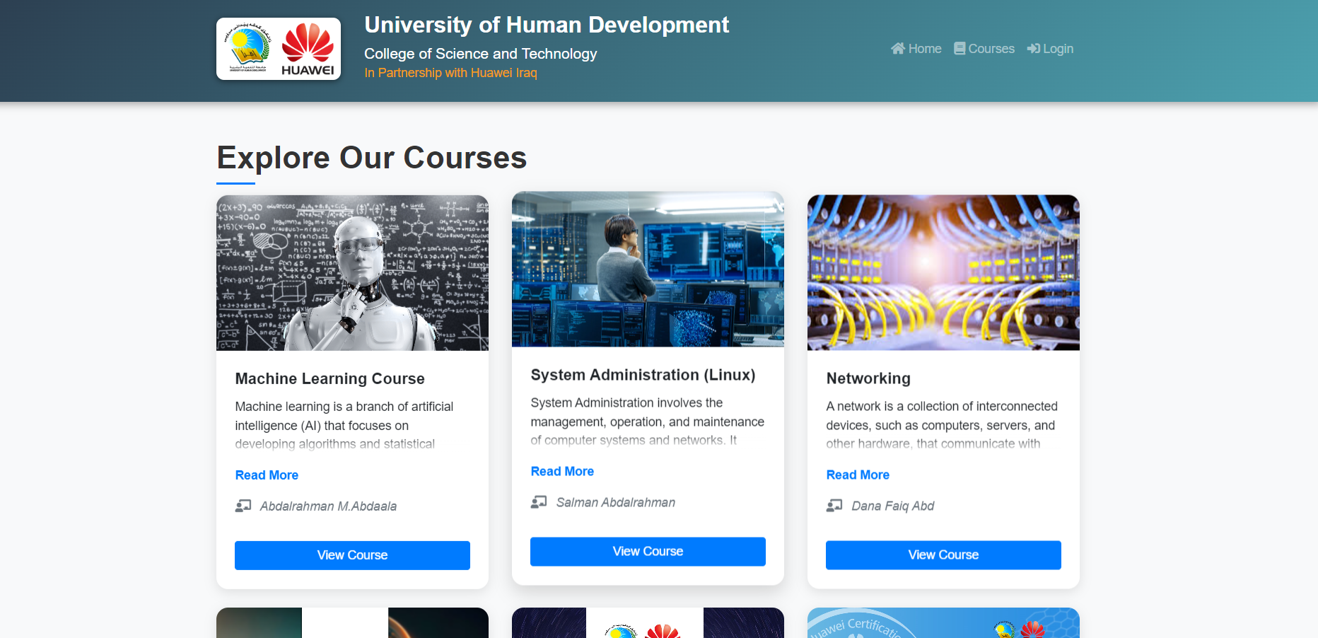 UHD and Huawei Portal